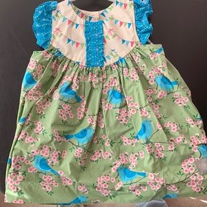 Eleanor Rose size 4-5 spring time blue bird dress